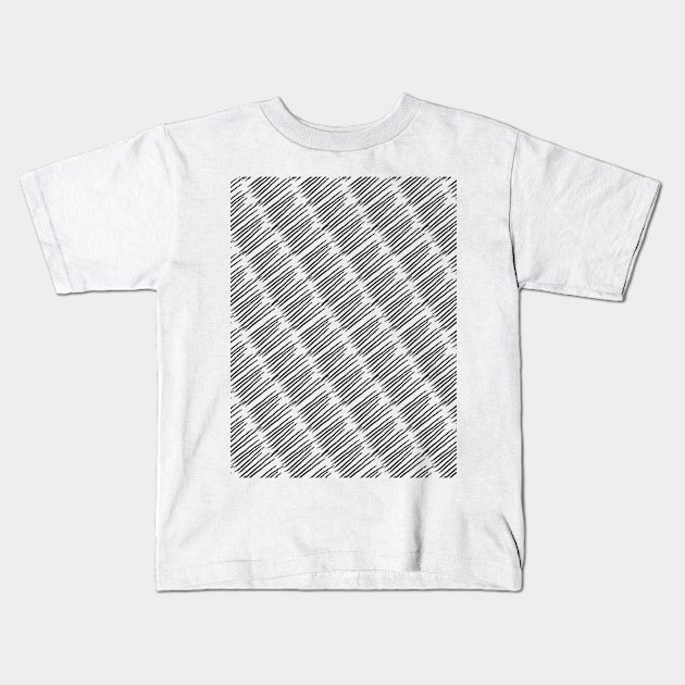 Simple Textured Hatching Seamless Pattern Design Kids T-Shirt by zarya_kiqo